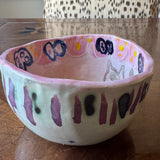 Pink Butterfly and Kitty Cat Bowl | Louise Kaye