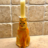 Golden Crown Cat Candlestick | Dee Barnes