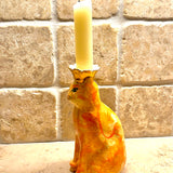 Golden Crown Cat Candlestick | Dee Barnes