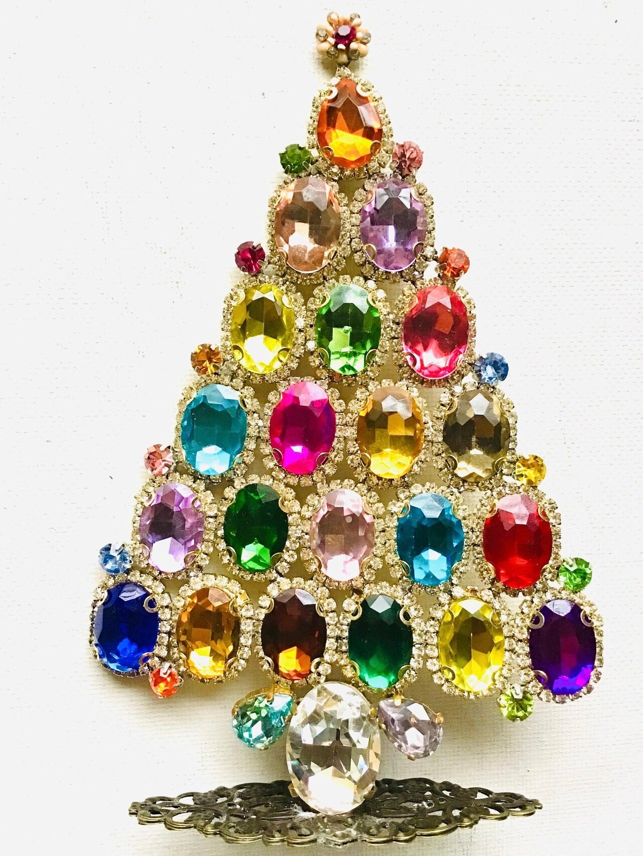 Czech Rhinestone Christmas Tree