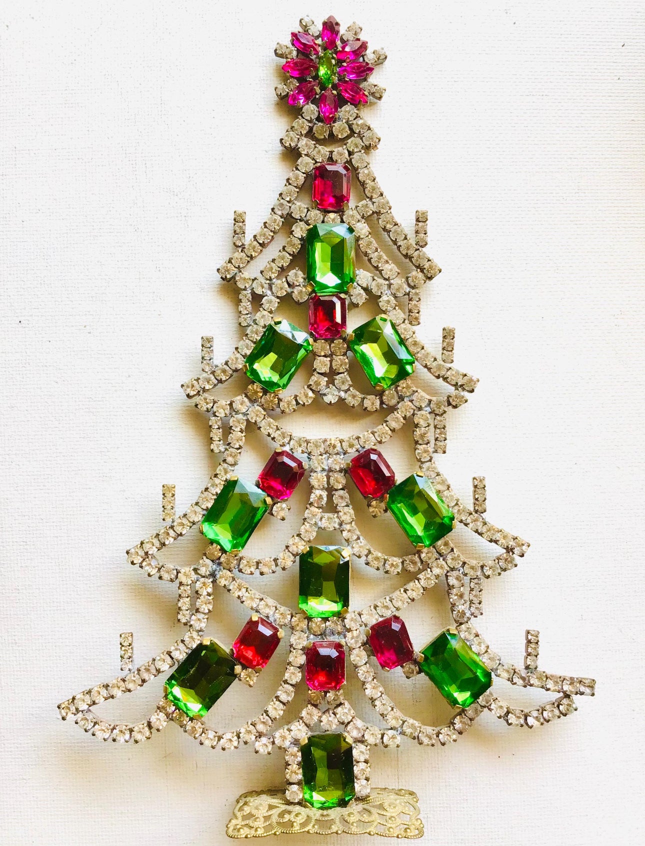 Czech Rhinestone Christmas Tree