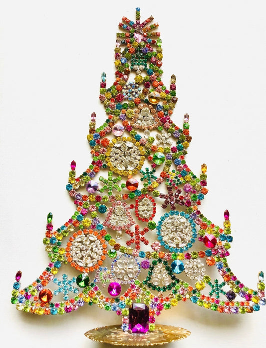 Czech Rhinestone Christmas Tree