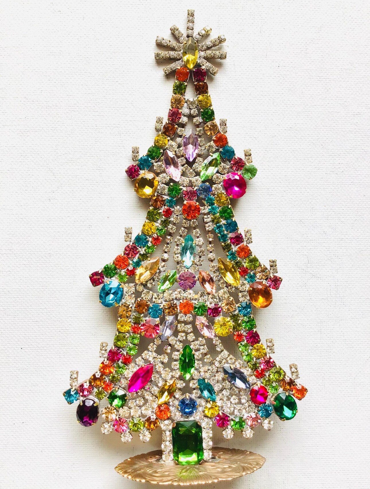 Czech Rhinestone Christmas Tree