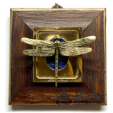 Wooden Frame with Dragonfly on Lapis