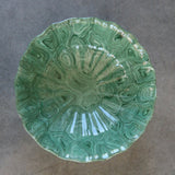 Green Fruit Bowl in Snail Pattern