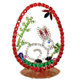 A Czech Rhinestone Egg with Rabbit