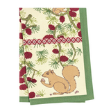 Squirrel & Pinecone Tea Towel