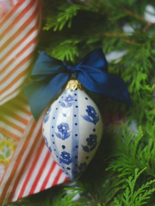 Mary Frances Carter Bauble: Botanical Stripe