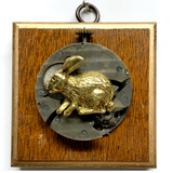 Wooden Frame with Bunny on Watch Gear