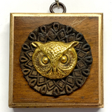 Wooden Frame with Owl on Carved Wood