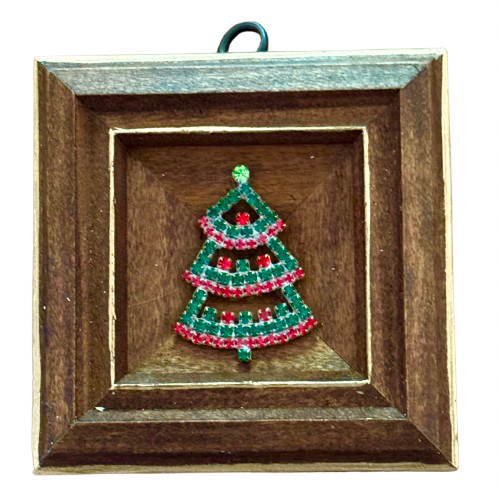 Wooden Frame with Czech Tree Brooch